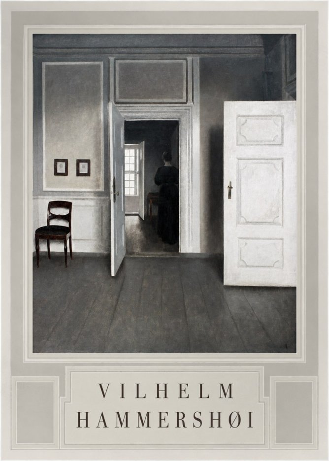 Vilhelm Hammershøi Interior with a Woman Seen from Behind No3 - Poszter