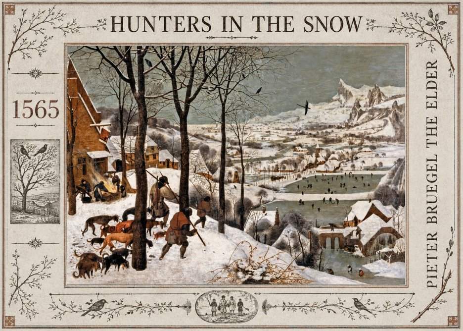 Pieter Bruegel Hunters in the Snow No2 - Poszter