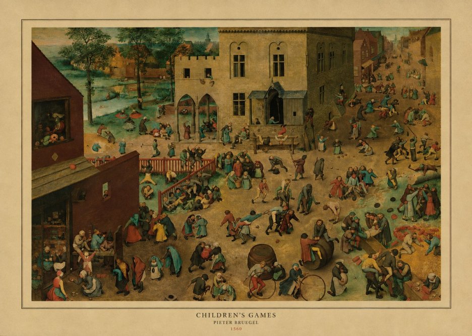 Pieter Bruegel Children's Games IV No4 - Poszter