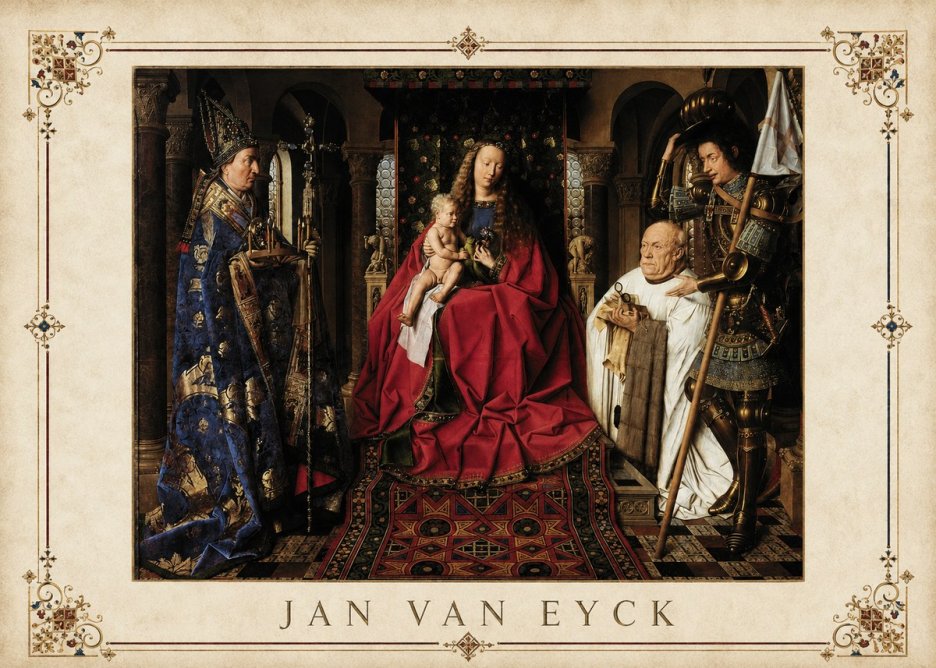 Jan van Eyck The Virgin and Child with Canon Van Der Paele No3 - Poszter