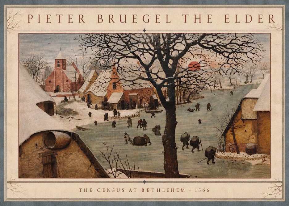 Pieter Bruegel The Census at Bethlehem V No3 - Poszter