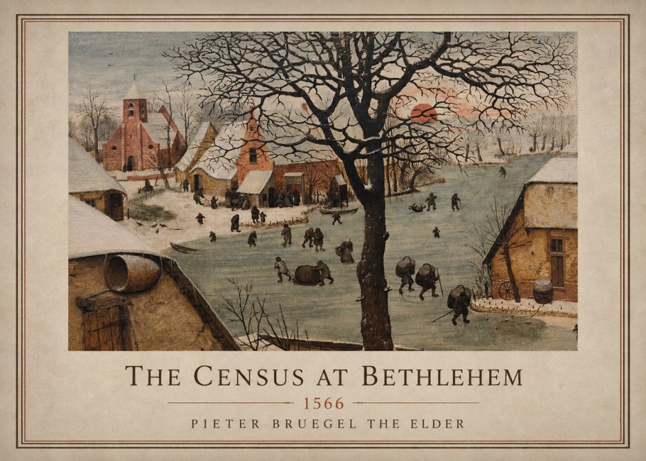 Pieter Bruegel The Census at Bethlehem V No4 - Poszter