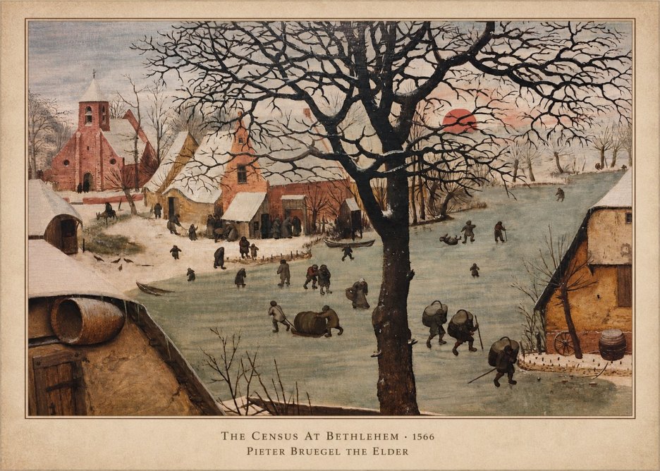 Pieter Bruegel The Census at Bethlehem V No6 - Poszter