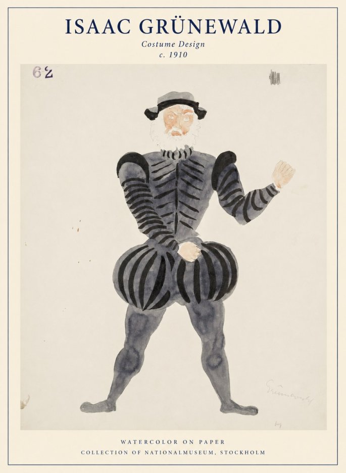 Isaac Grünewald Costume Design C. 1910 No1 - Poszter