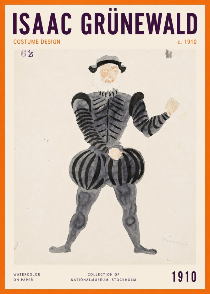 Isaac Grünewald Costume Design C. 1910 No2 - Poszter