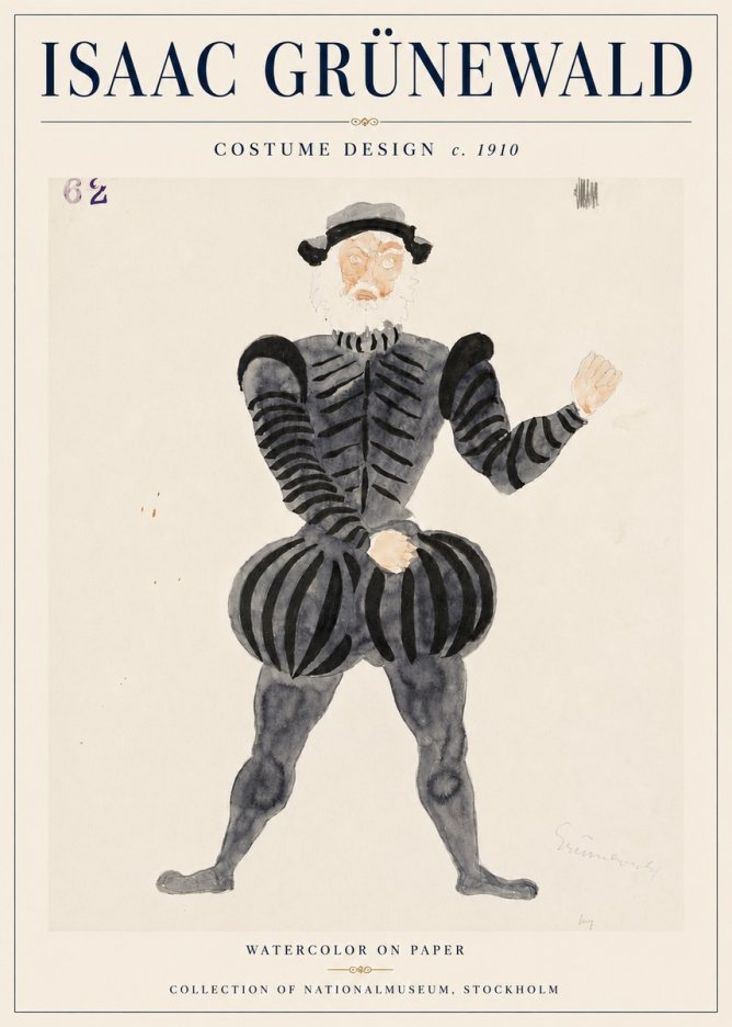 Isaac Grünewald Costume Design C. 1910 No6 - Poszter