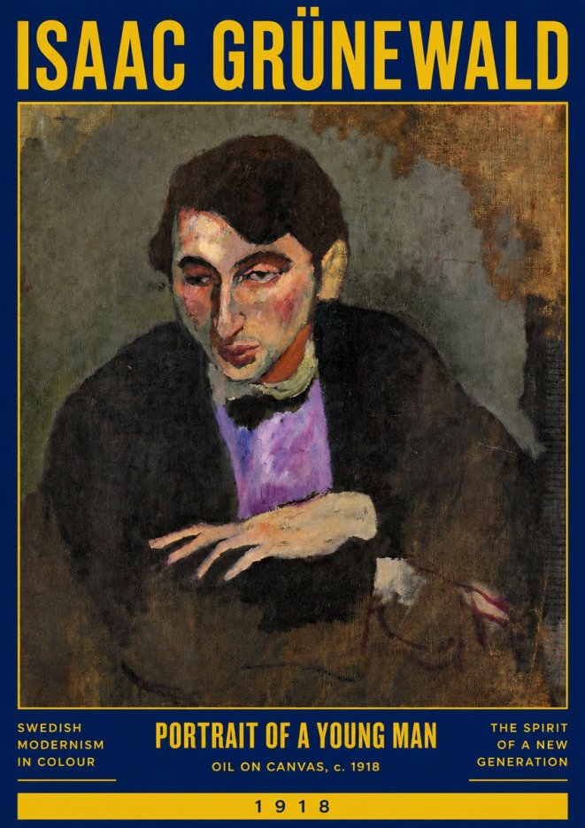 Isaac Grünewald Portrait of a Young Man No3 - Poszter
