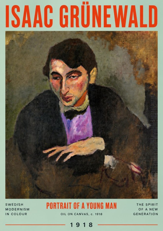 Isaac Grünewald Portrait of a Young Man No4 - Poszter