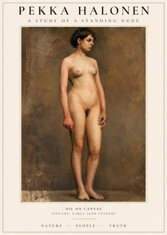 Pekka Halonen A Study of a Standing Nude No1 - Poszter