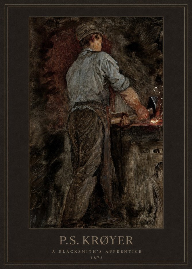 P.S. Krøyer A Blacksmith's Apprentice No3 - Poszter