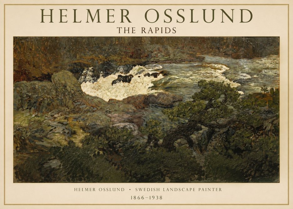 Helmer Osslund The Rapids No1 - Poszter