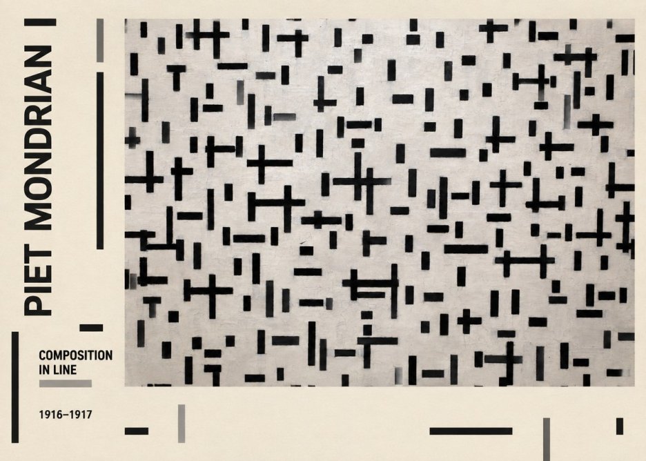 Piet Mondrian Composition in Line No2 - Poszter