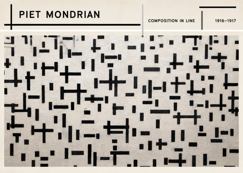 Piet Mondrian Composition in Line No3 - Poszter