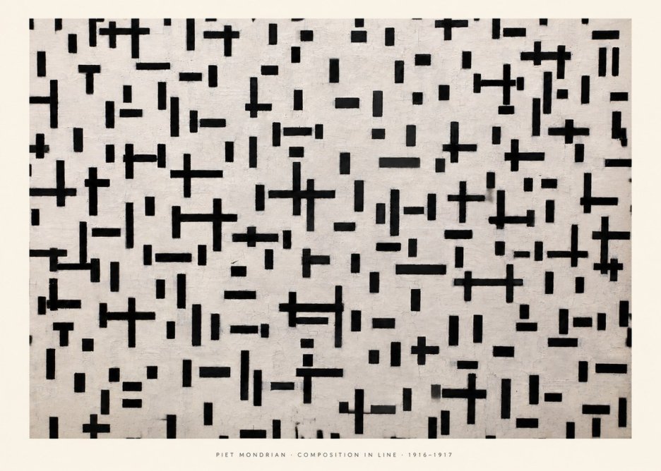 Piet Mondrian Composition in Line No5 - Poszter