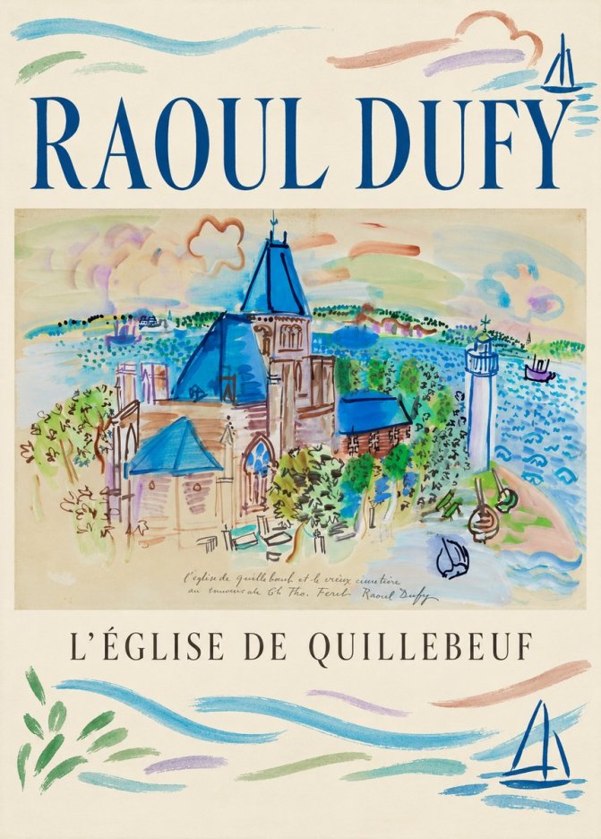 Raoul Dufy L'église De Quillebeuf No1 - Poszter