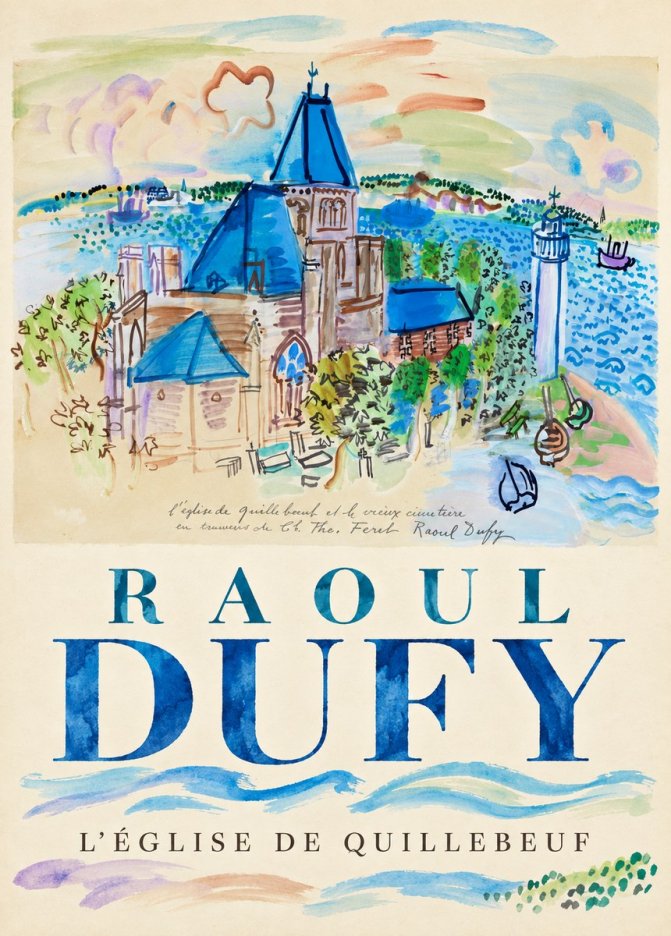 Raoul Dufy L'église De Quillebeuf No3 - Poszter