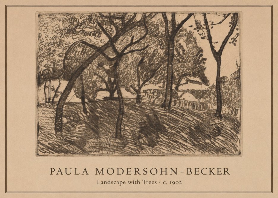 Paula Modersohn-Becker Landscape with Trees No1 - Poszter
