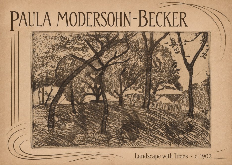 Paula Modersohn-Becker Landscape with Trees No2 - Poszter