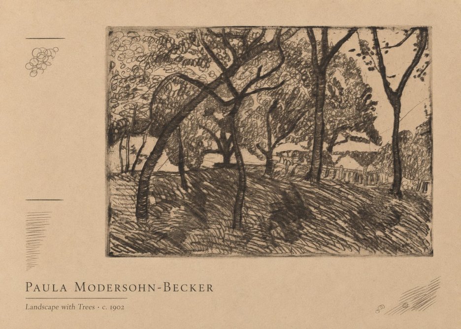 Paula Modersohn-Becker Landscape with Trees No4 - Poszter