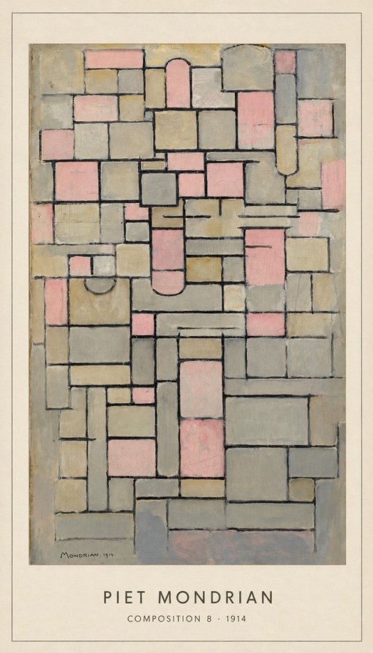 Piet Mondrian Composition 8 No4 - Poszter