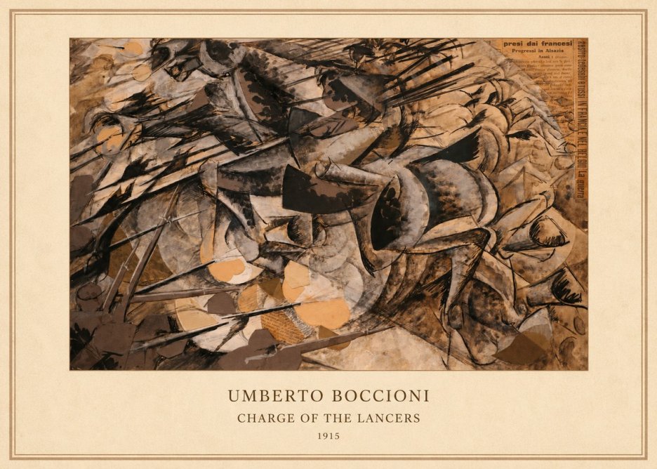 Umberto Boccioni Charge of the Lancers No4 - Poszter