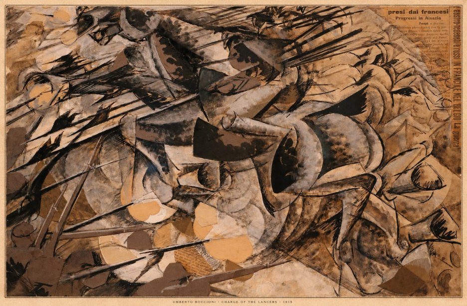 Umberto Boccioni Charge of the Lancers No6 - Poszter
