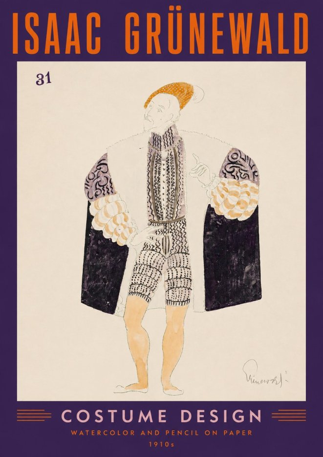 Isaac Grünewald Costume Design for Theatre No2 - Poszter
