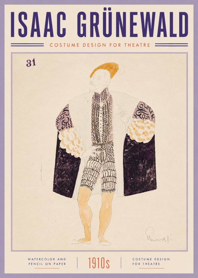 Isaac Grünewald Costume Design for Theatre No6 - Poszter