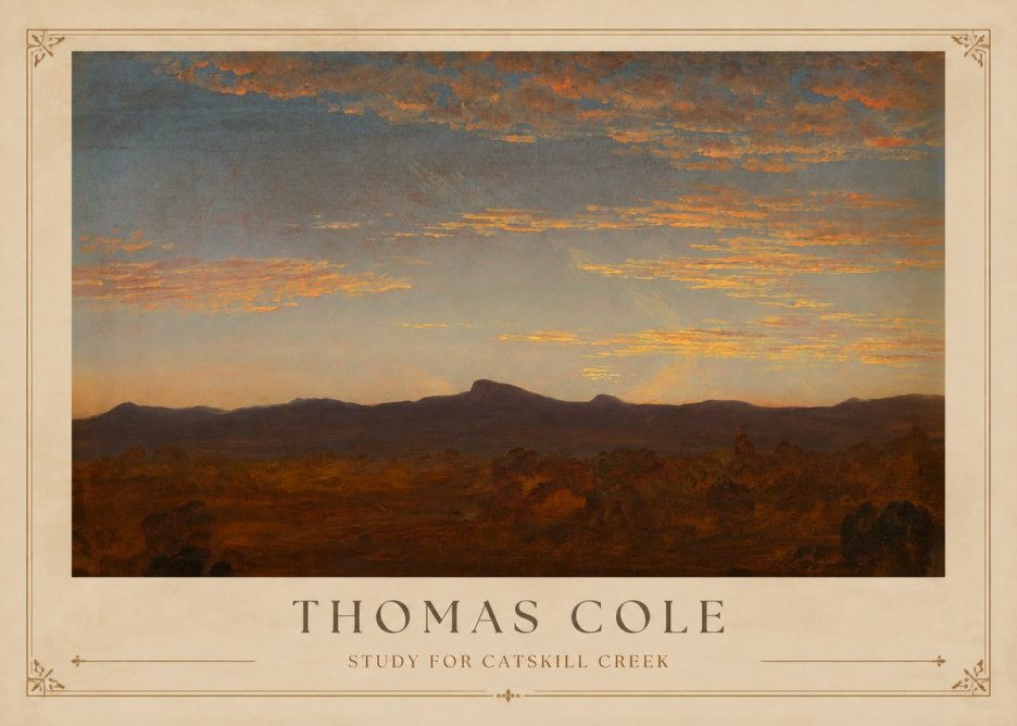 Thomas Cole Study for Catskill Creek II No1 - Poszter