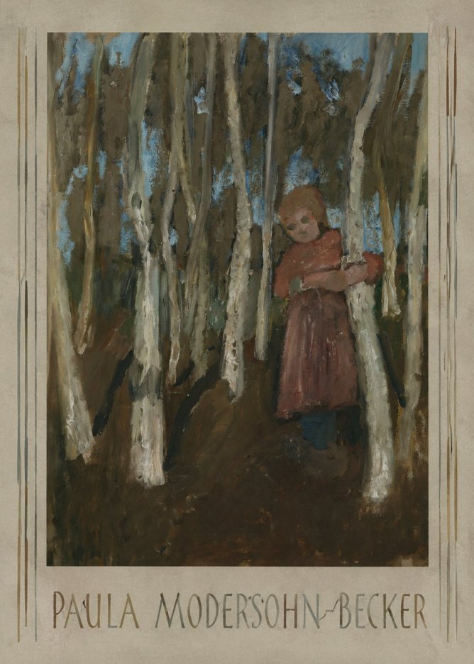 Paula Modersohn-Becker Girl in a Birch Forest No1 - Poszter
