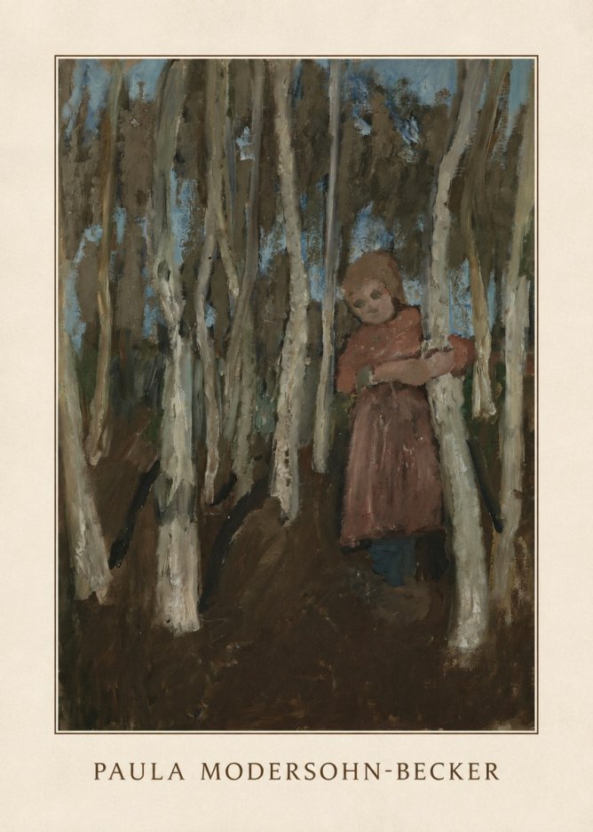 Paula Modersohn-Becker Girl in a Birch Forest No3 - Poszter