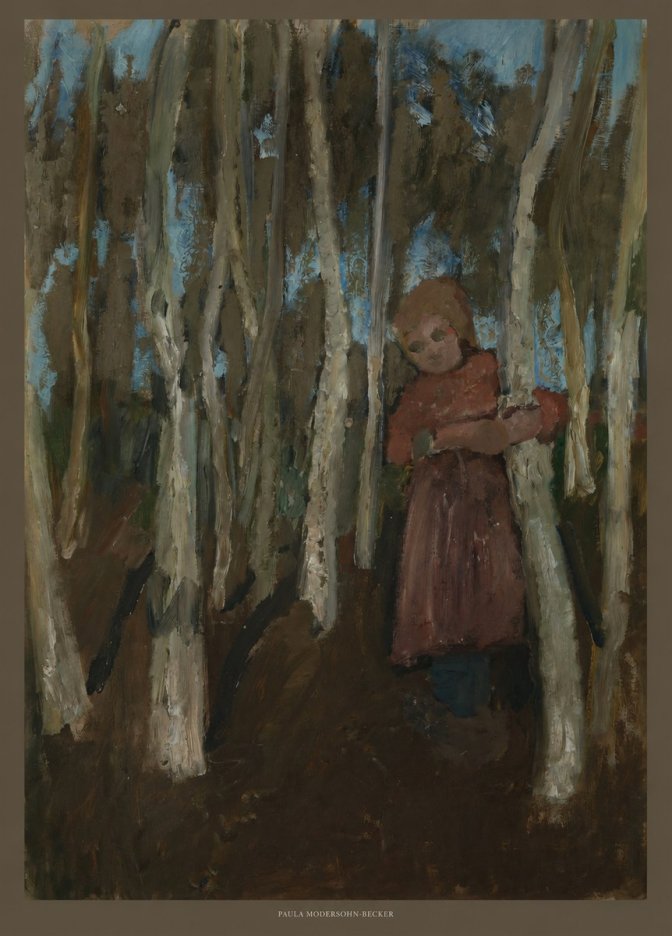 Paula Modersohn-Becker Girl in a Birch Forest No6 - Poszter