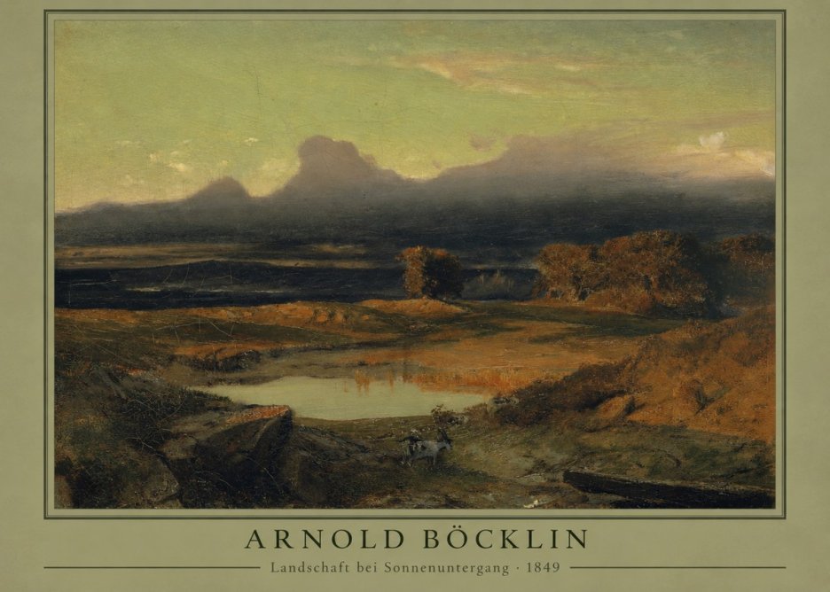 Arnold Böcklin Landschaft Bei Sonnenuntergang No3 - Poszter