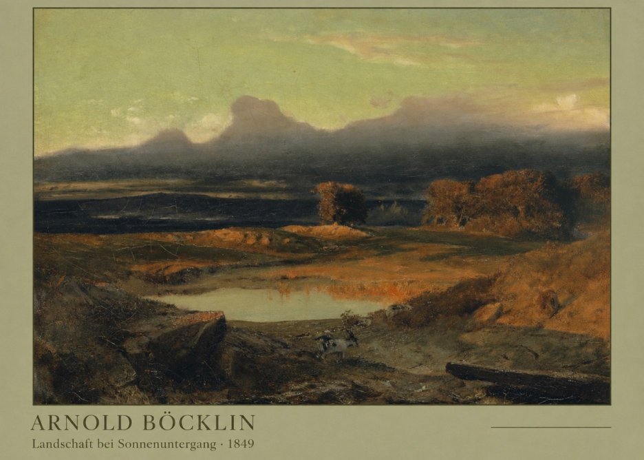 Arnold Böcklin Landschaft Bei Sonnenuntergang No4 - Poszter