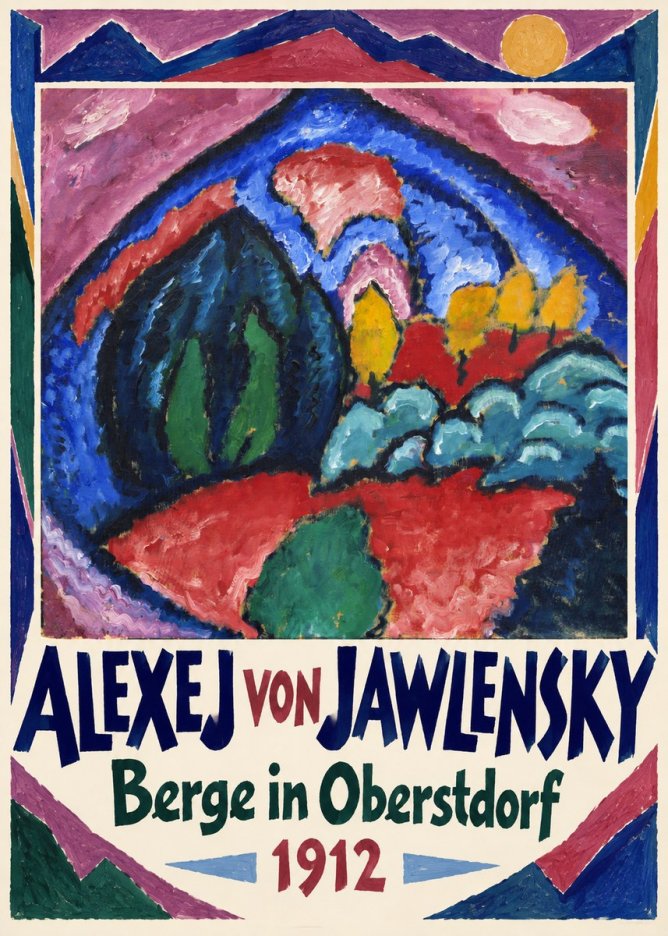 Alexej von Jawlensky Berge in Oberstdorf No1 - Poszter