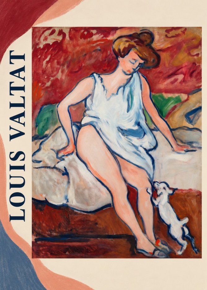 Louis Valtat Woman with a Dog No3 - Poszter