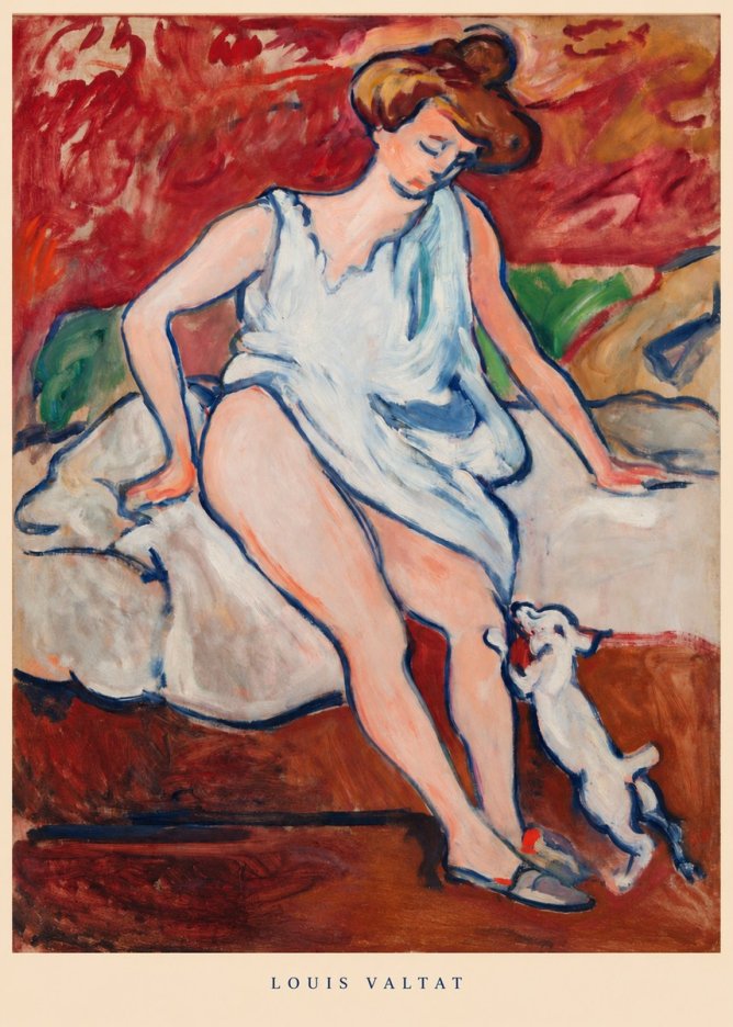 Louis Valtat Woman with a Dog No5 - Poszter