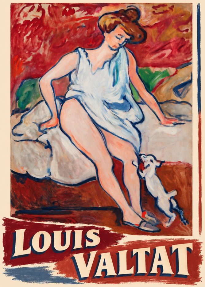 Louis Valtat Woman with a Dog No6 - Poszter