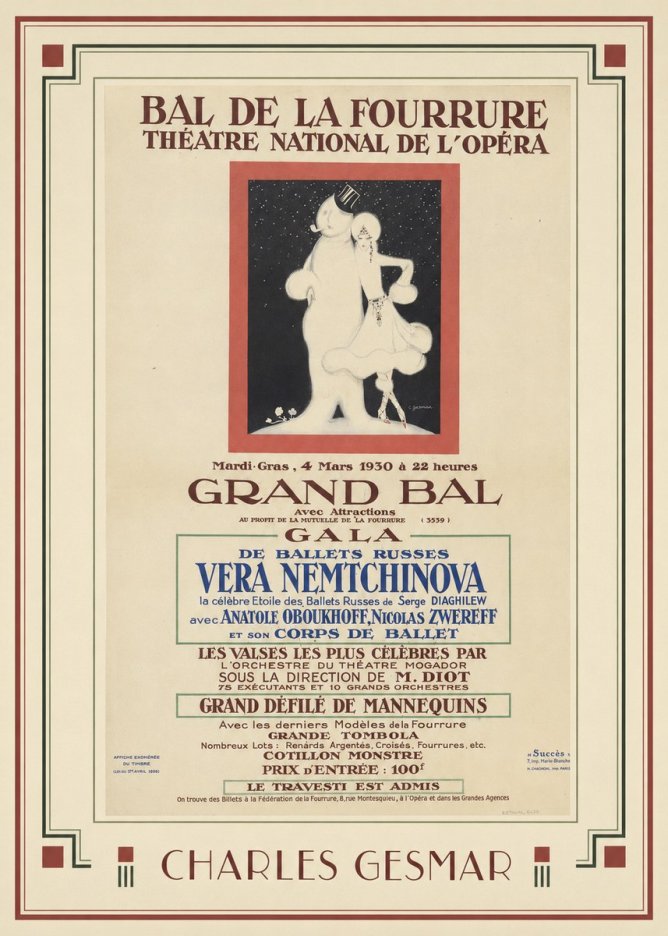 Charles Gesmar Bal De La Fourrure III No1 - Poszter