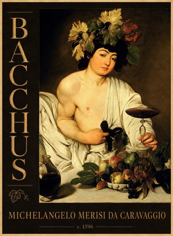 Michelangelo Merisi da Caravaggio Bacchus III No4 - Poszter