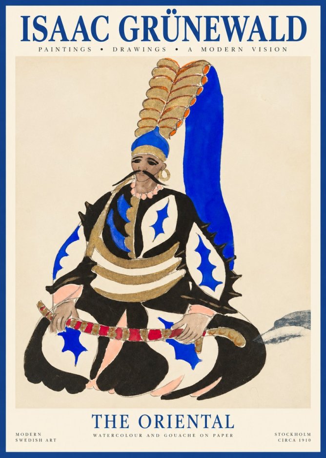 Isaac Grünewald Figure in Oriental Costume No6 - Poszter
