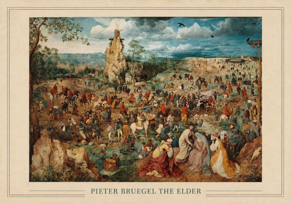 Pieter Bruegel The Procession to Calvary No3 - Poszter