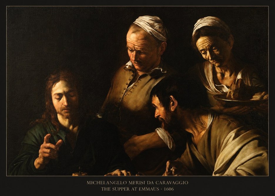 Michelangelo Merisi da Caravaggio The Supper at Emmaus I No6 - Poszter