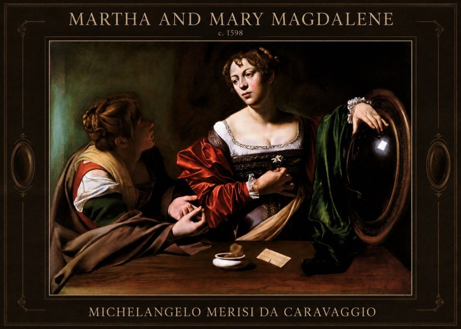 Michelangelo Merisi da Caravaggio Martha and Mary Magdalene No1 - Poszter