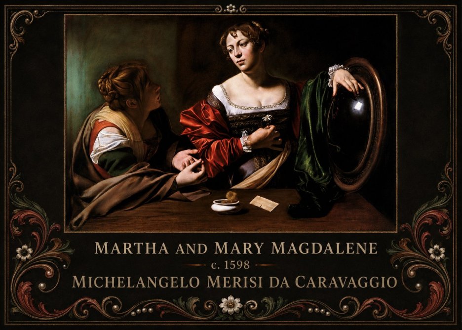 Michelangelo Merisi da Caravaggio Martha and Mary Magdalene No6 - Poszter
