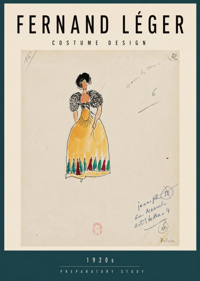 Fernand Léger Costume Design 1920S Preparatory Study No3 - Poszter