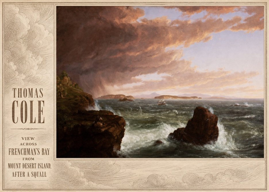 Thomas Cole View Across Frenchman's Bay from Mount Desert Island, After a Squall II No3 - Poszter