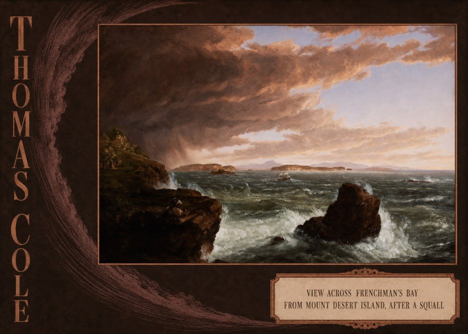 Thomas Cole View Across Frenchman's Bay from Mount Desert Island, After a Squall II No4 - Poszter