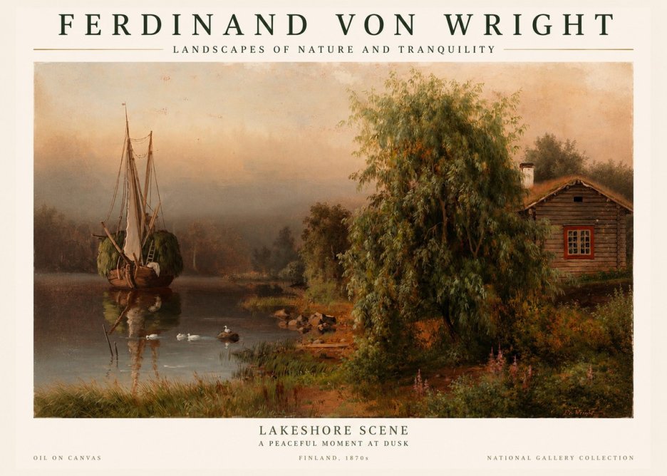 Ferdinand von Wright Lakeshore Scene No1 - Poszter