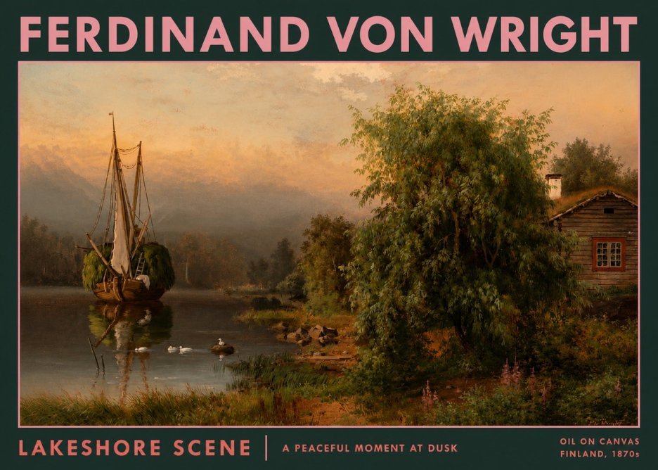 Ferdinand von Wright Lakeshore Scene No2 - Poszter